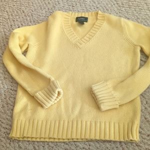 LAUREN by Ralph Lauren size small yellow v-neck sweater : green label